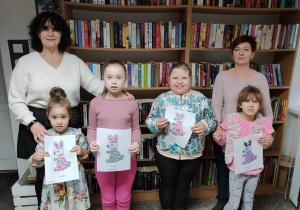 Prace i ich autorki: Lilka, Hana, Natalka i Maja z p. Ewą i Anią