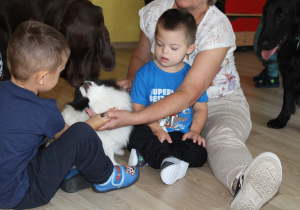 Zabawy z czworonogami - na zdjęciu Antoś i Wiktor
