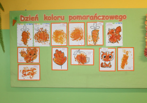 Dzień pomarańczowy - na zdjęciu galeria prac plastycznych