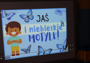 Przedszkolne obchody Dni Autyzmu - na zdjęciu kadr z filmu ,,Jaś i niebieskie motyle"