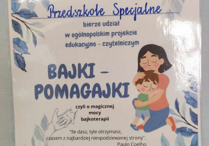 Dyplom uczestnictwa przedszkola w projekcie Bajki-Pomagajki