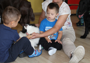 Zabawy z czworonogami - na zdjęciu Antoś i Wiktor