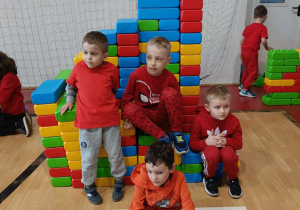 Światowy Dzień Czerwonego Krzyża - na zdjęciu Kacper, Bogdan, Kuba i Oluś